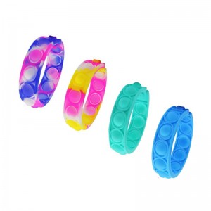 푸시 버블 키즈 Fidget Toys, 성인 실리콘 Fidget Pop 팔찌