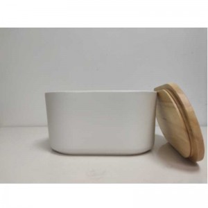 나무 뚜껑 세라믹 석기 스토리지 빵 상자와 도매 길이