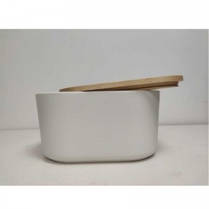 나무 뚜껑 세라믹 석기 스토리지 빵 상자와 도매 길이