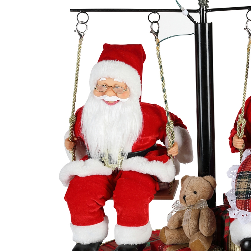 120cm 크리스마스 뮤지컬 장식 장식 축제 휴일 인형 컬렉션 전통 트리 산타 클로스를 회전