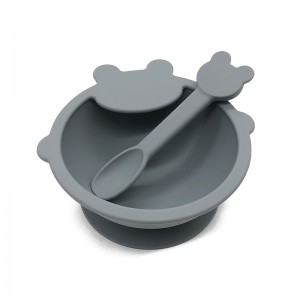 식품 학년 실리콘 아기 그릇 흡입, 아기를위한 수유 세트