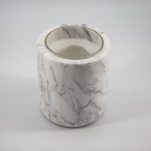 천연 대리석 돌 유리 컵 캔들 홀더입니다