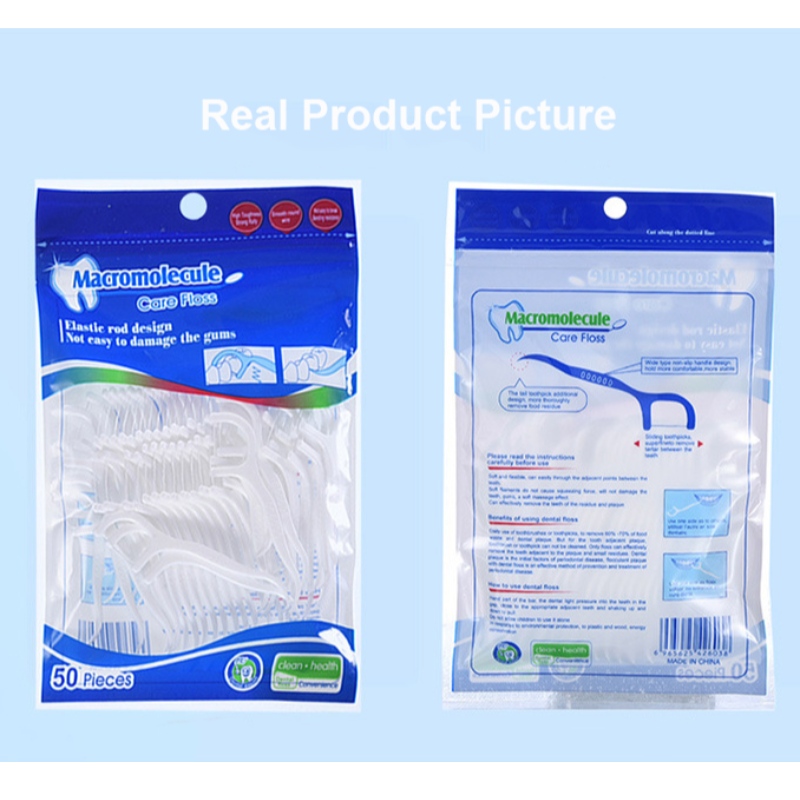 효과적인 청소 개인 라벨 고품질 50 PC 치과 치실 Pick OEM 가방 포장 치실