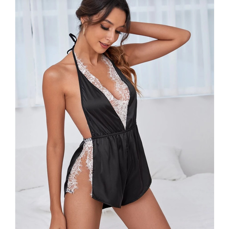 Women \\\\\\ 's 섹시한 란제리 깎아 지른 See-Through 메쉬 섹시한 레이스 잠자지 Nightdress Uniform Temptation Nightgown