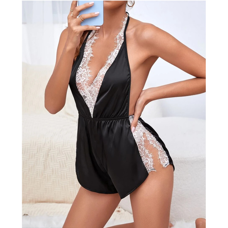 Women \\\\\\ 's 섹시한 란제리 깎아 지른 See-Through 메쉬 섹시한 레이스 잠자지 Nightdress Uniform Temptation Nightgown