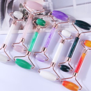 롤러 얼굴 슬리밍 마사지 리프트 공구 수지 얼굴 마사지 롤러 스킨 마사지 뷰티 케어 V 모양의 더블 헤드