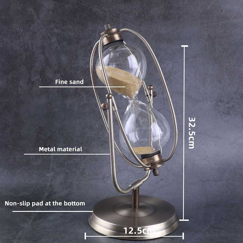 타이머 금속 회전 모래 시계 유럽 스타일 거실 장식 장식품 생일 선물 30/60 mins 시간 모래 시계