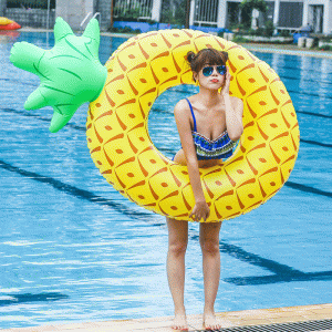 팽창 식 파인애플 수영 반지, 수영장을위한 휴대용 플로트, 성인 및 아이들을위한 물 장난감