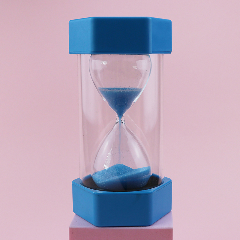 화려한 플라스틱 육각형 커버 스타일 30/20 분 모래 시계 모래 수위 모래 시계 타이머 뜨거운