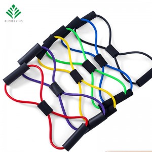 요가 저항 밴드 튜브 스트레치 바디 피트니스 근육 운동 운동 8 유형