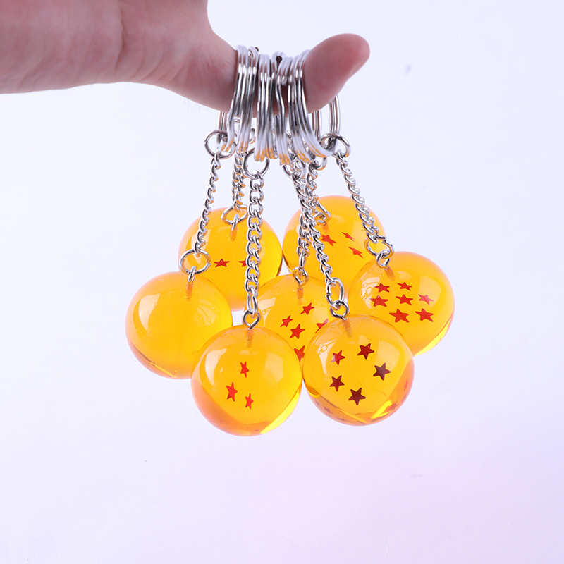 Dragon Ball Z 7 Stars Balls 2.7cm PVC 인물 장난감 키 체인 펜던트 스타 Dragon Ball Z Keyring Cartoon Fans Collection 어린이를위한 새로운 선물