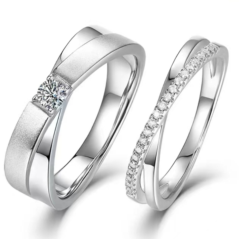 스털링 실버 925/18k/14k/10k moissanite/실제 다이아몬드 약혼 반지