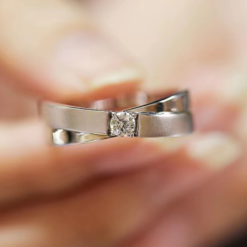 스털링 실버 925/18k/14k/10k moissanite/실제 다이아몬드 약혼 반지