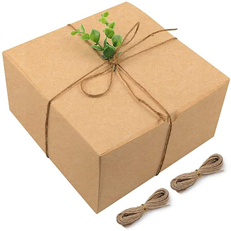 모레토 브라운 선물 상자 크래프트 팩 8x8x4 인치, 크리스마스 선물을위한 뚜껑이있는 종이 선물 골판지 상자, 신부 들러리 제안 상자, 컵 케이크 상자, 제작 선물 상자