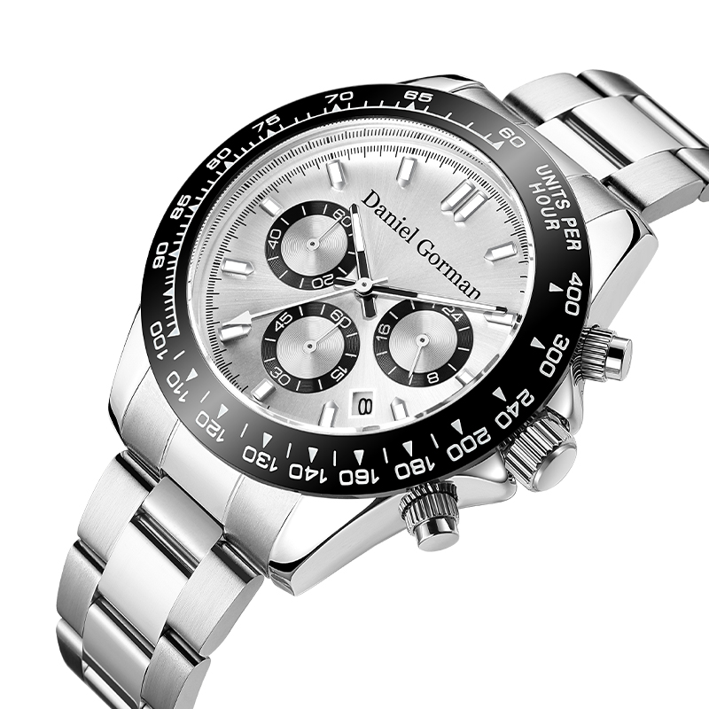 Daniel Gorman 브랜드 Wholesales Strap Luxury Mens 시계 시계 Luminous 30m 방수 크로노 그래프 쿼트 시계 Men Wristrm220428