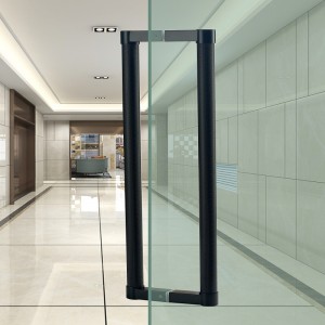 SS-022 고품질의 양면 knurled round galss 도어 풀, 스테인레스 스틸 현대 진입 도어 핸들 바 풀, 무광택 블랙