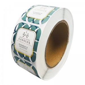 컬러 브론 징 투명자가 접착 성 사용자 정의 핫 실버 L0G0 코팅 종이 롤 라벨 스티커 자체 접착제