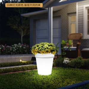 야외 LED 플라스틱 작은 화분 조명 (16 개 모드, 딤섬 가능, IP68 방수) 안뜰 정원 파티 장식 뒷마당 현관, 웨딩 나츠 수용을위한 원격 제어 야외 장식 바닥 램프, 웨딩-나츠