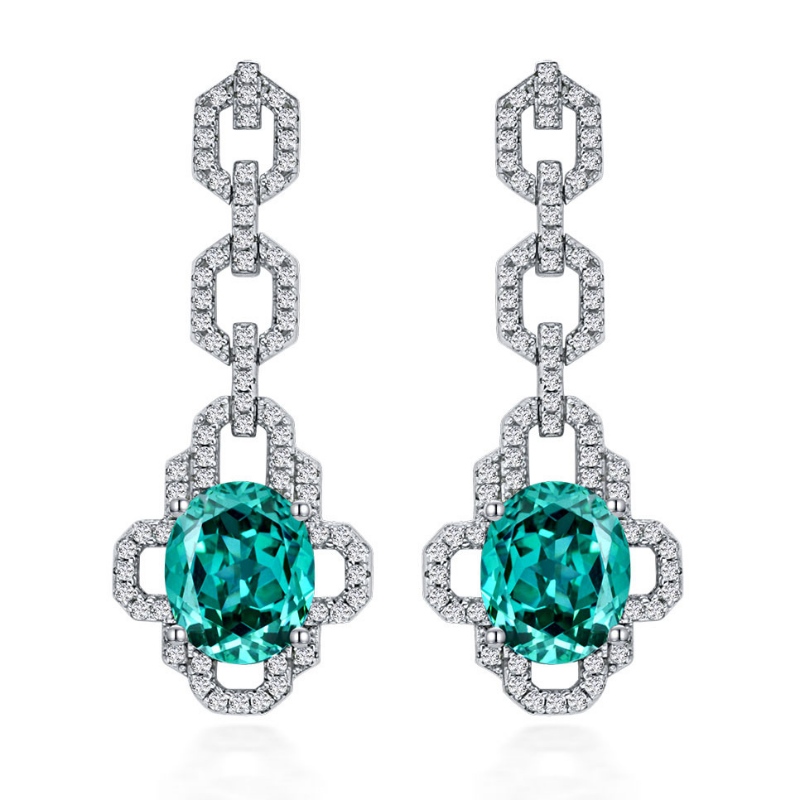 Tuochen Jewelry Custom Sterling Silver 925 High Carbon Diamond Stone Earring