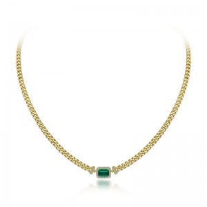 2022 새로운 1ct 재배 에메랄드 펜던트 925 실버 조절 가능한 간단한 목걸이