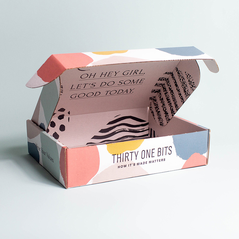 양면 핑크 비행기 상자 사각형 스퀘어 익스프레스 의류 티셔츠 포장 박스 멀티 크기 컬러 박스 골판지 박스