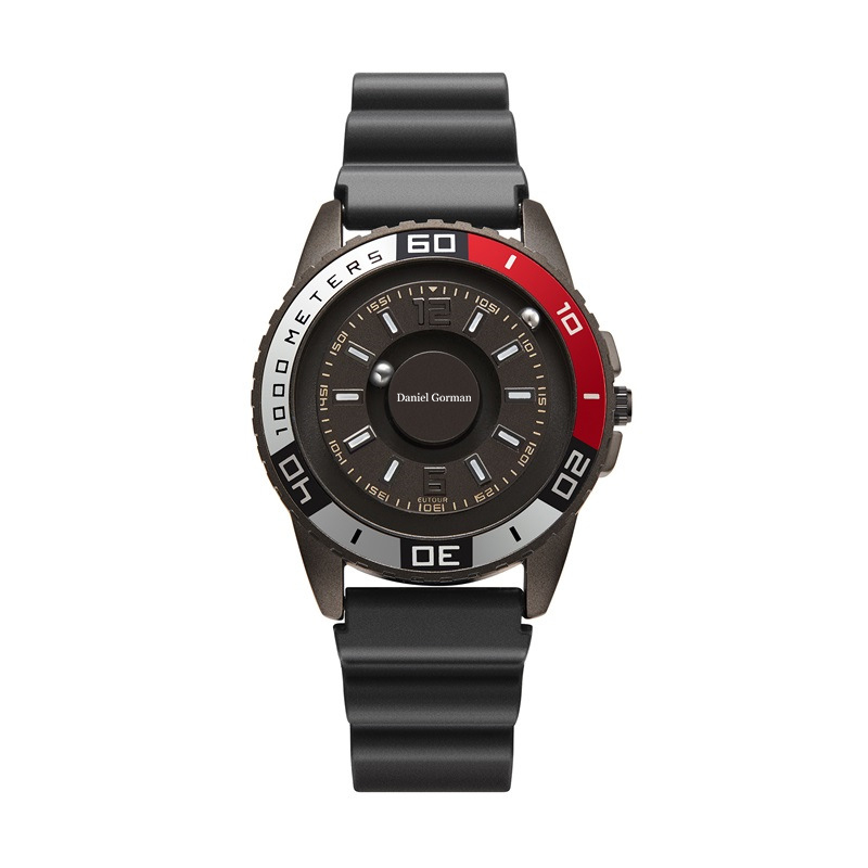 Daniel Gorman Go15 Magnetic Bead Men \\ 'S 시계 개인화 된 크리에이티브 스포츠 시계 시원한 테두리 패션 디자인 스테인리스 스틸 스트랩 방수 시계