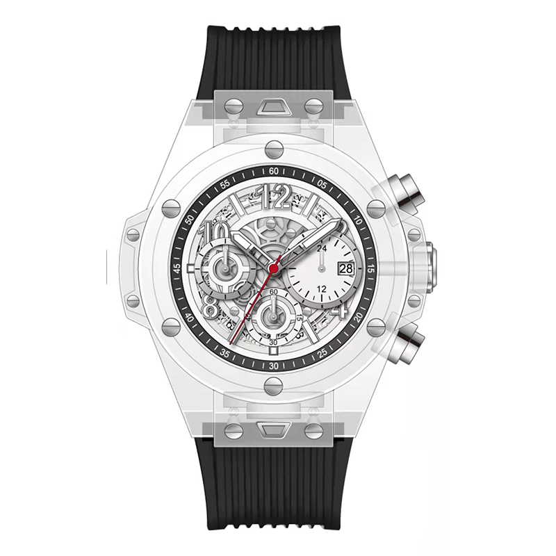 Daniel Gormanrm2209 자동 아크릴 투명 디자인 남성 \\ 'Quartz Watch Waterproof Men \\'S Watch Business Watch Men \\ 's Watch