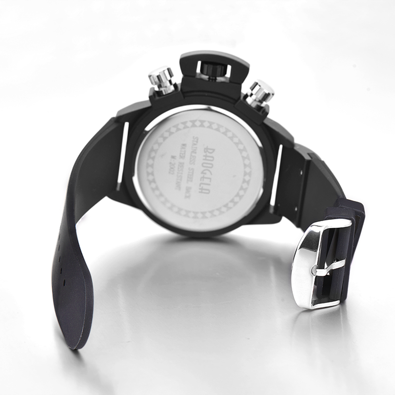 Baogela Chronograph 시계 최고의 브랜드 고급스러운 실리콘 쿼츠 손목 시계 군사 스포츠 손목 시계 Man 1606 Green