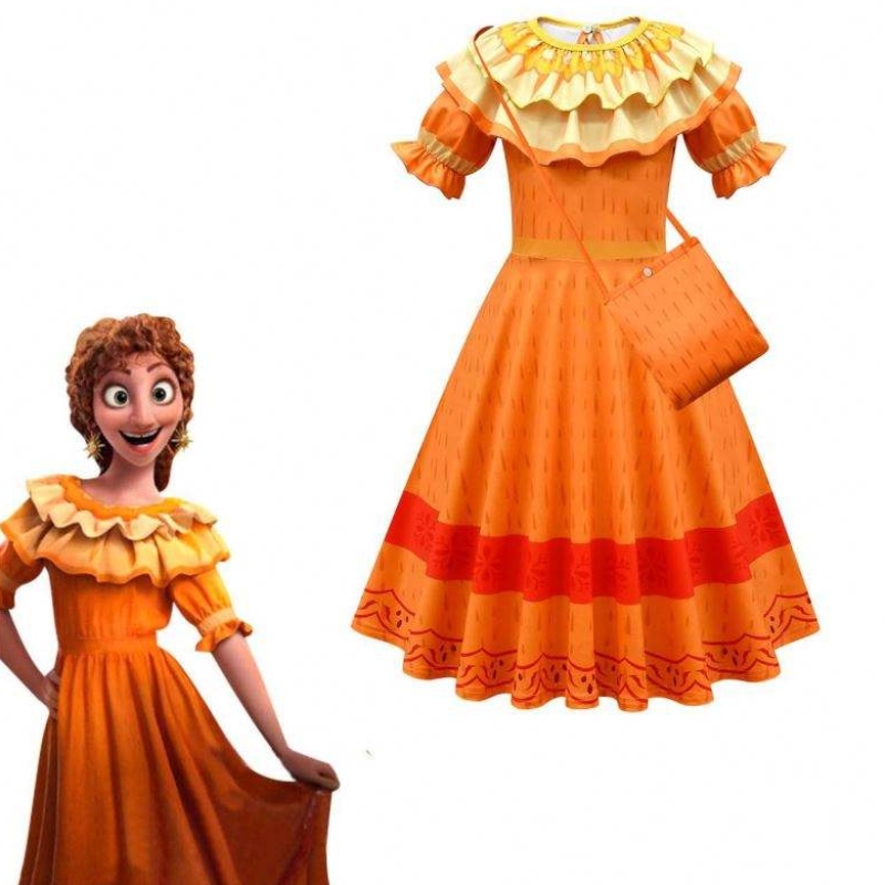 Baige Girls Encanto 드레스 코스프레 Mirabel Costumes 멋진 어린이 공주 옷 어린이 생일 카니발 파티 Encanto 드레스