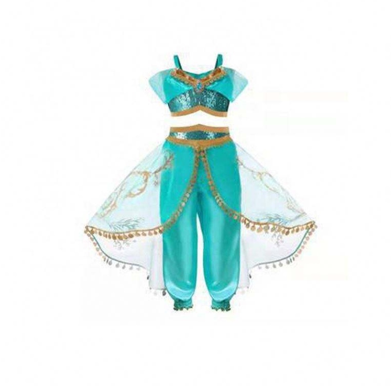 신제품 TV&movie Jasmine Princess Dress Aladdin 마술 램프 공주 의상 어린이 드레스 소녀 파티