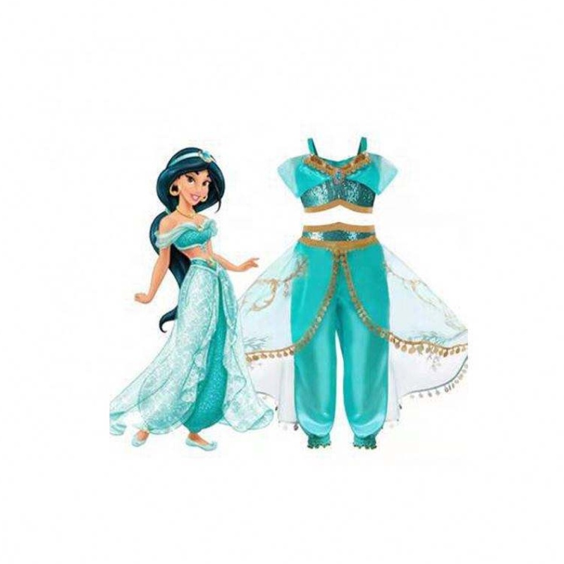 신제품 TV&movie Jasmine Princess Dress Aladdin 마술 램프 공주 의상 어린이 드레스 소녀 파티