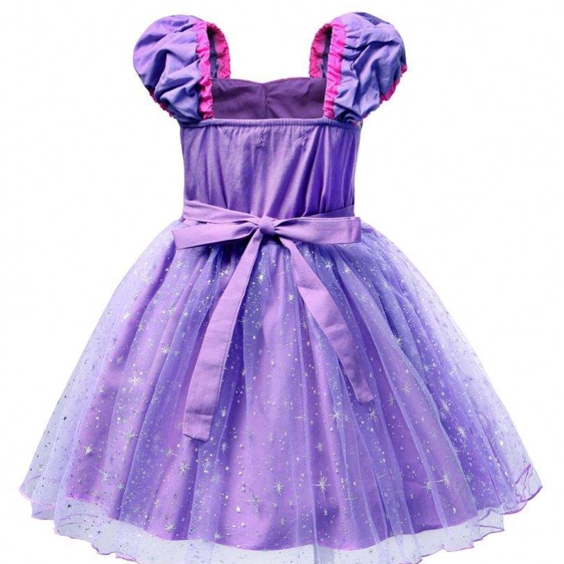 파티 영화 얽힌 캐릭터 코스프레 여자 생일 파티 드레스를위한 고품질 라푼젤 공주 드레스 드레스 1-4 년