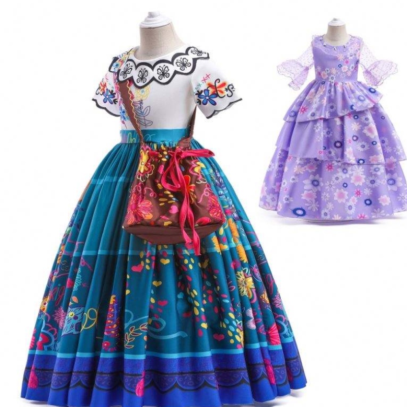 공장 직접 공급 새로운 카니발 어린이 파티 코스프레 의상 Isabella Purple Encanto 드레스 어린이 HCIS-001