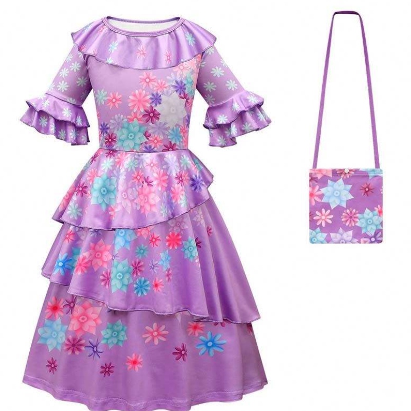 카니발 할로윈 공주 파티 옷 꽃 나무 주름 길이 드레스 미라벨 encanto 의상 90-170cm HCIS-006