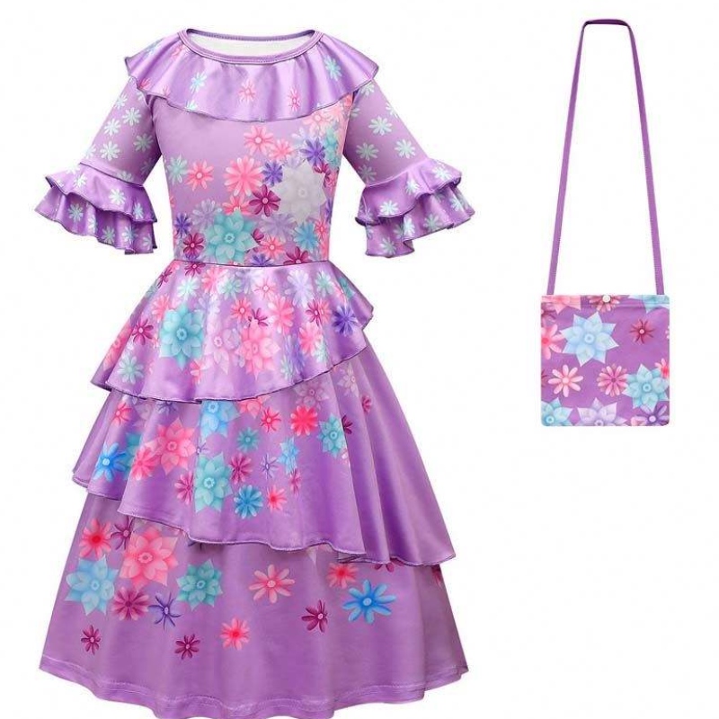 카니발 할로윈 공주 파티 옷 꽃 나무 주름 길이 드레스 미라벨 encanto 의상 90-170cm HCIS-006