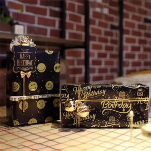 Borthday Custom Logo 용 포장지 인쇄 티슈 페이퍼 60g/70g/80g/90g/100g 포장지 선물 선물 패키지 다색 선물 종이 검은 포장지