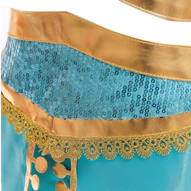 Aladdin Jasmine Costume Child Child Girls Jasmine Princess Costumes Halloween Party Belly Dance for Children Girls Cospay