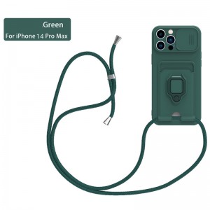 신제품은 Apple iPhone 14Pro Max Protective Cover, Push Window 유형 서스펜션 로프 방지 휴대 전화 보호 커버에 적합합니다.