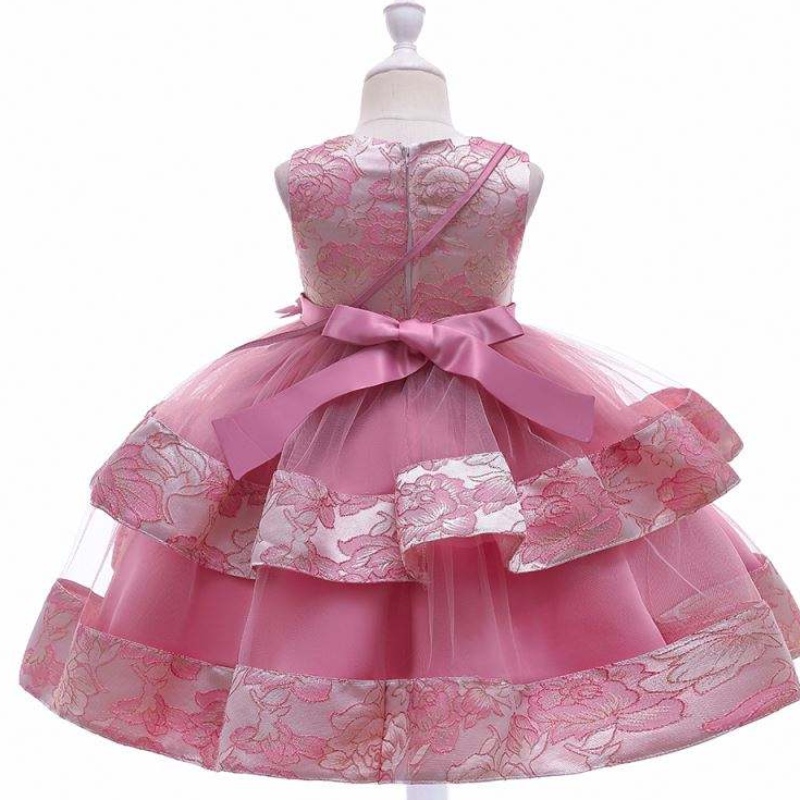 미니 가방 새틴 생일 결혼식 공주 드레스와 함께 새로운 디자인 꽃 소녀 파티 드레스 L5216