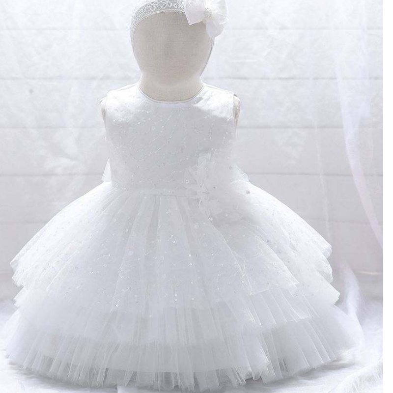 Baige Sleeveless New Infant Party 드레스 꽃 소녀 드레스 베이비 드레스 디자인 2 년 L2010xz
