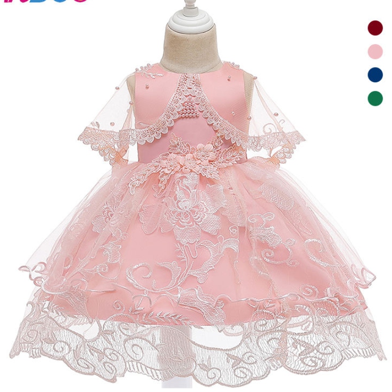 Ansoo Child Sleeveless Pink Party Kids Girl Dress Cotton Elegant Princess Dress Girl 2-10 년 Tutu 웨딩 드레스를위한