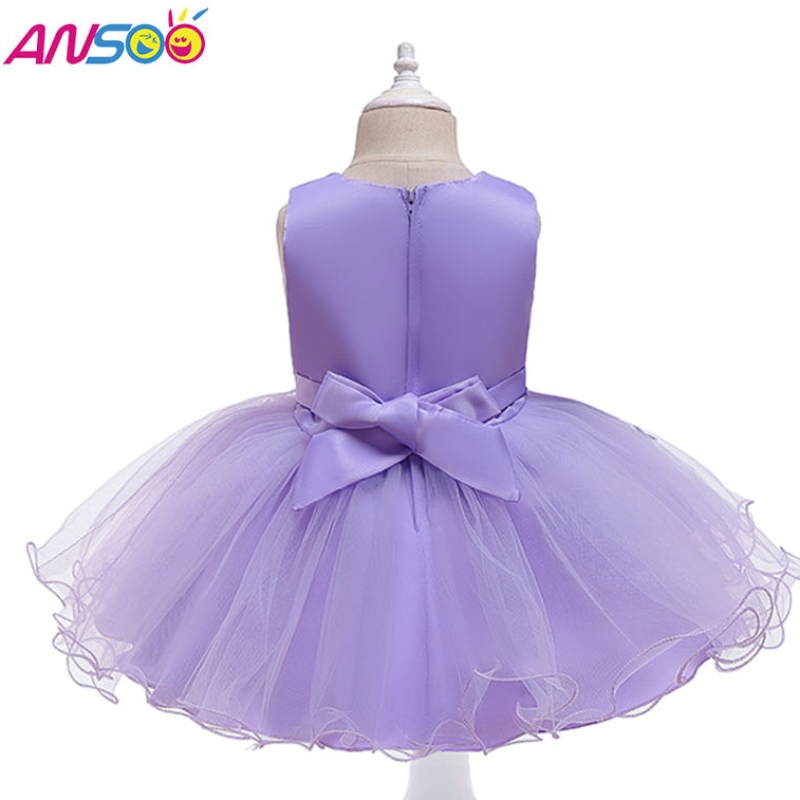 Ansoo New New Design Girls 우아한 공식 공주 드레스 아이 여름 의상 옷 저녁 파티 보라색 드레스