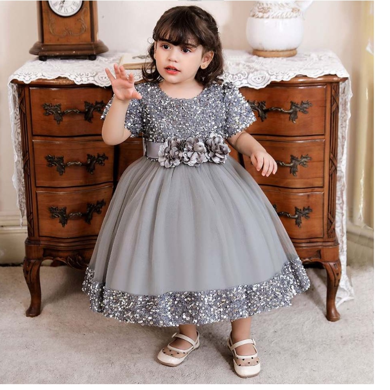 Baige New Children Frock Design for Baby Girl Ball Gowns Flower Kids 2 살 침례 드레스
