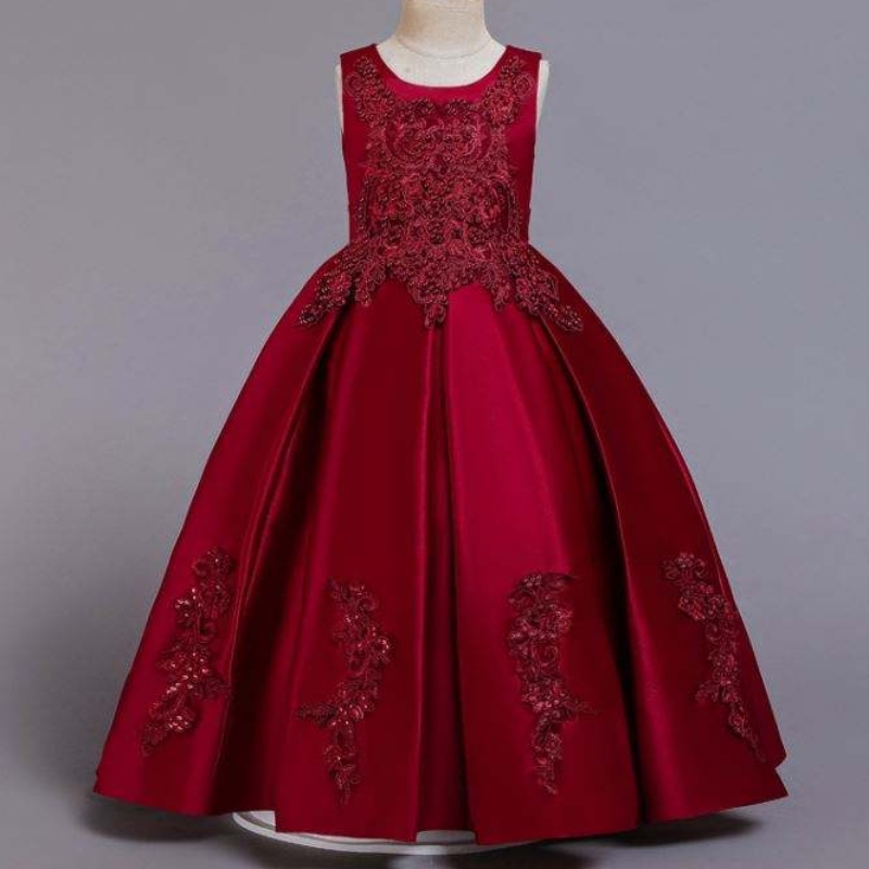 Baige New Design Girl Party Dress 우아한 긴 와인 빨간 무도회 드레스 소녀 이브닝 드레스 Long Frock 2055
