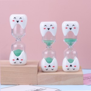 새로운 브러싱 크리에이티브 2 분 3 분 어린이를위한 모래 시계 치아 모양의 모래 시계 스마일 브러싱 타이머 플라스틱 모래 시계