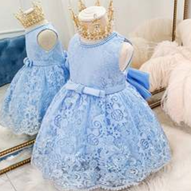 Baige Kids Party Dresses 아기 소녀 드레스 어린이 신생아 의복 꽃 여자 드레스