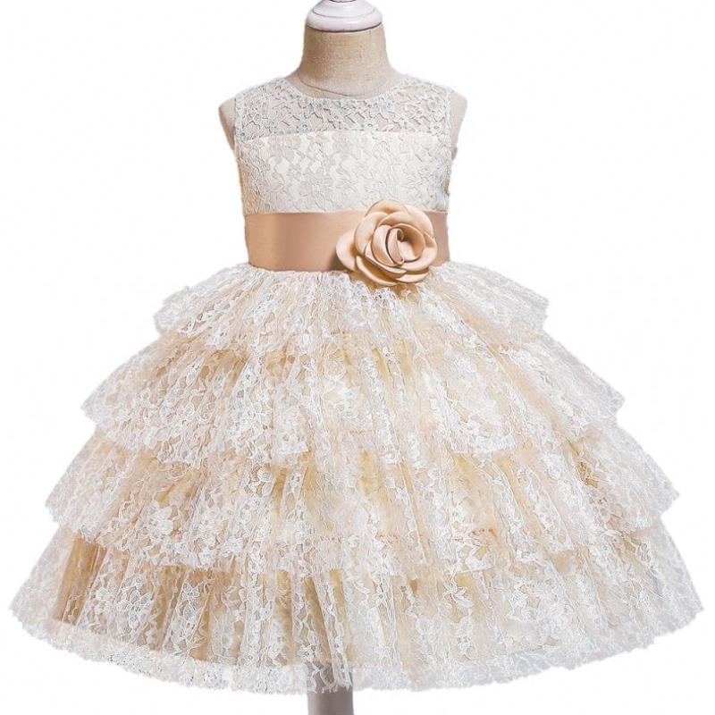 Baige New Children \\ 's Princess Dress Lace Layed Sleeveless Flower Girl Wedding Dresses