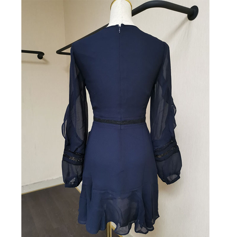 패션 도매: 프랑스식 부드러운 화훼 밑단 여성복 우아한 맞춤형 쉬폰 캐주얼 여성복