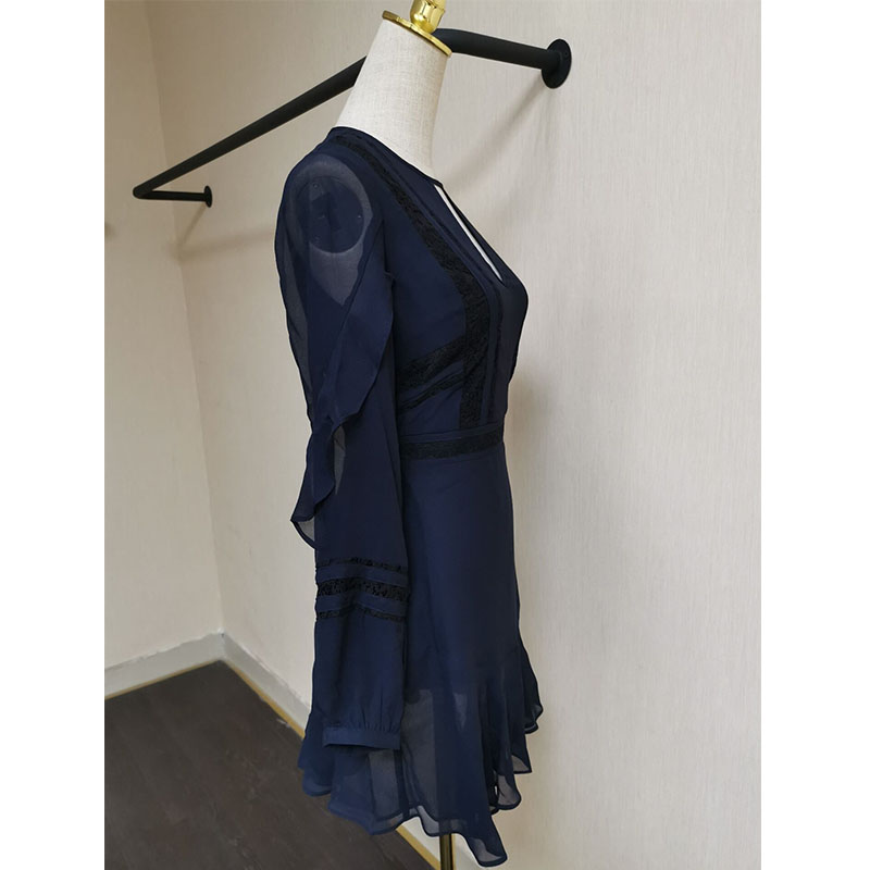 패션 도매: 프랑스식 부드러운 화훼 밑단 여성복 우아한 맞춤형 쉬폰 캐주얼 여성복