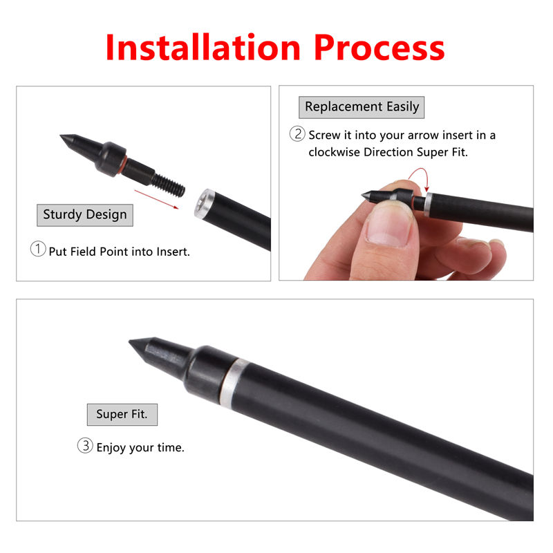 신장 화살표 7.62mm 탄소 화살표의 나사 필드 점 화살표 100개
